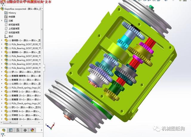 【差减变速器】某车床齿轮箱模型3d图纸 igs格式