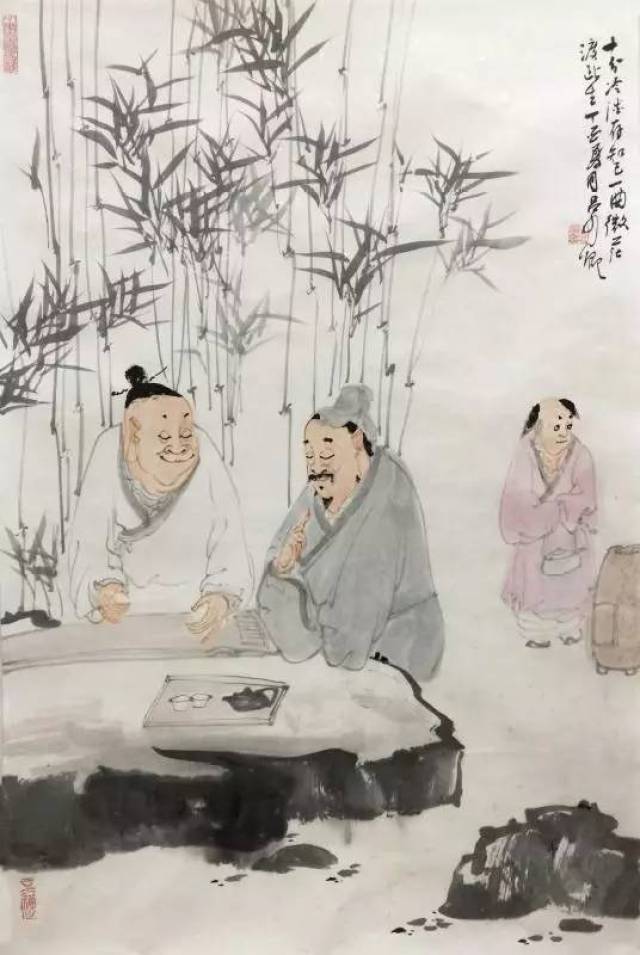 lot.19 张友宪 观竹悟道 50x80cm 纸本设色