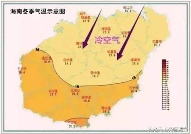 从海南气候分布图中,我们不难看出海南东部地区海岸线一带是属于嗜篌