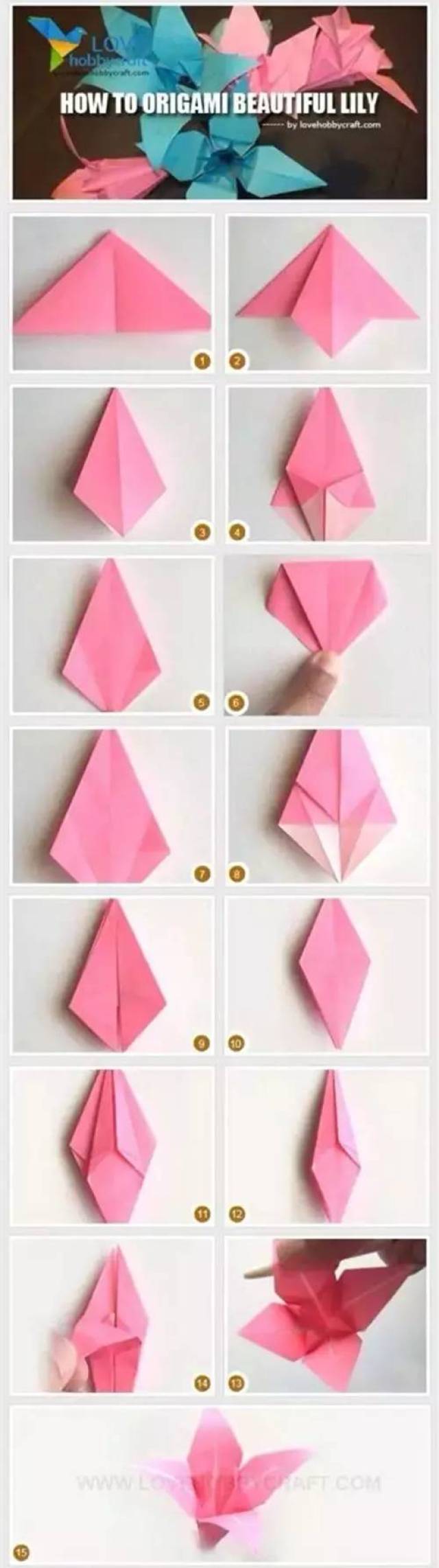 5款简单的折纸花教程来啦!大家千万不要错过!