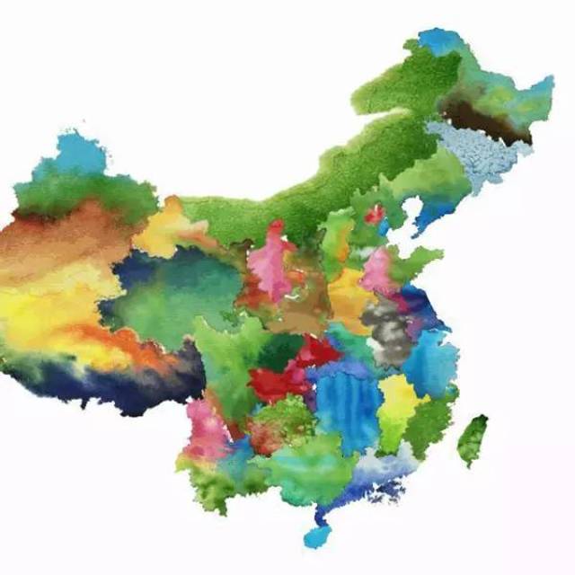 水墨版中国34个省级行政区地图,来看看我家昭通什么样图片