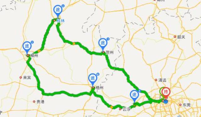 路线简介:广东和广西也有比较好玩的线路,从北线经贺州到桂林,再走图片