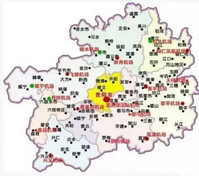 而在公布的贵州省机场布局规划图中,黔南州有福泉市,贵定市,瓮安县图片