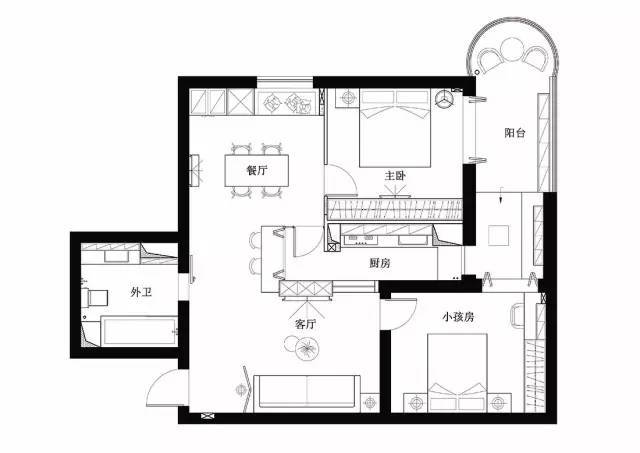 小夫妻12万装84㎡二居,儿童房抢足了风头