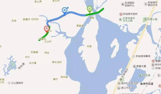 李子潭路段将承担起港口区及市行政中心区经防城江山一级路前往东兴的图片