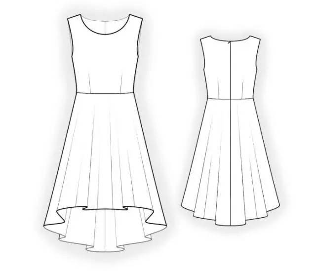 10款连衣裙的效果图 款式图 制版图