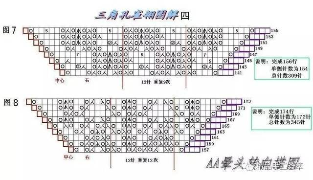 特详细的孔雀披肩的织法说明,图解