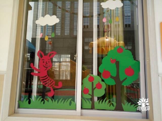 窗户布置 各式各样好看的窗设,能给幼儿园的形象大大加分哦!