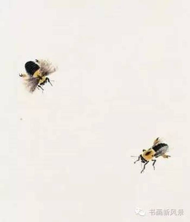 把齐白石画的小蜜蜂和马蜂放大看看!这老头真是服你啦