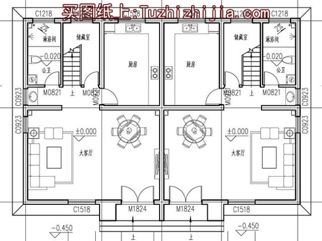 小户型兄弟双拼房屋(以实用,造价低为)