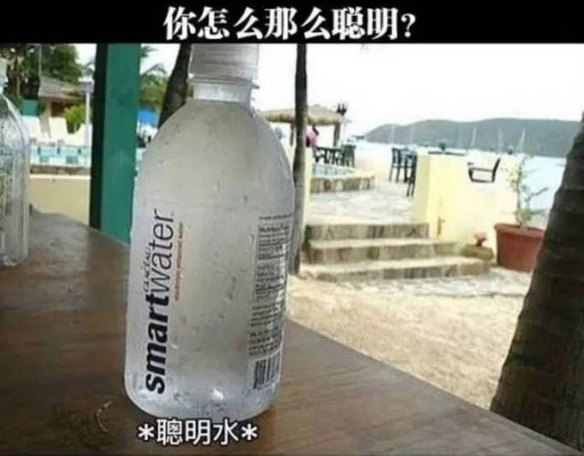 国外搞笑:标签上说这是一瓶"聪明水"但是