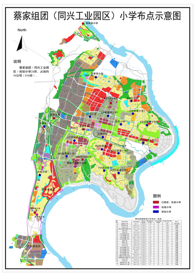 规划与自然环境保护》的相关内容,蔡家组团公园绿地由57个不同类型,不