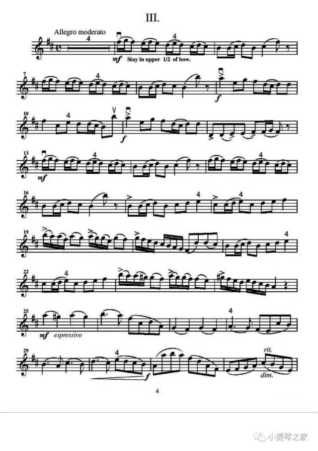 考级金曲:里丁格b小调小提琴协奏曲(含乐谱)