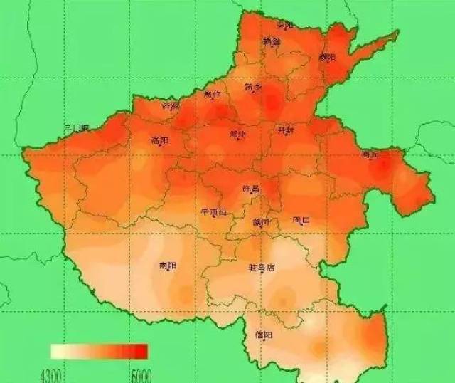 河南省多年平均年日照时数分布图 河南省太阳能总辐射资源最好的几