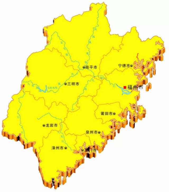 福建省地图 map of fujian province