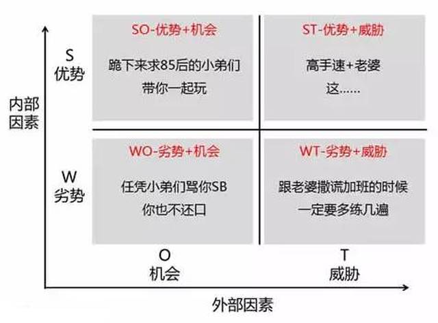 好了,该你了 来用swot分析一下你职业目标,人生目标吧!