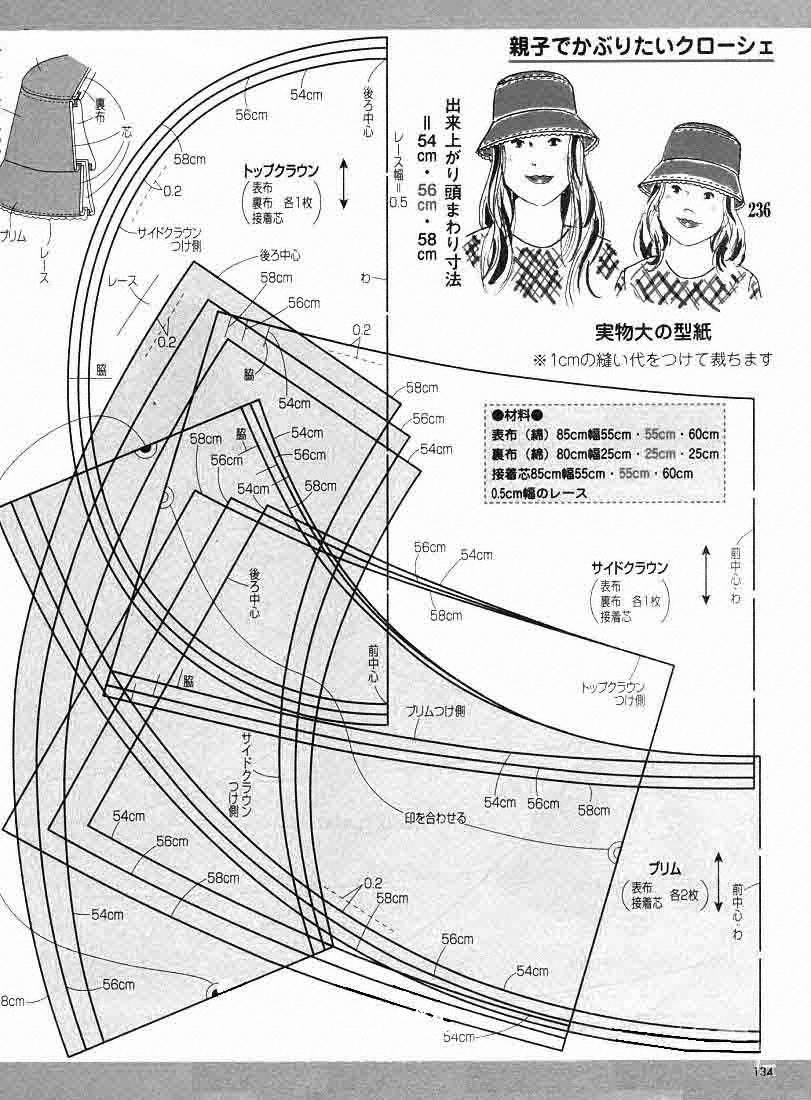 20款帽子的纸样及制作资料