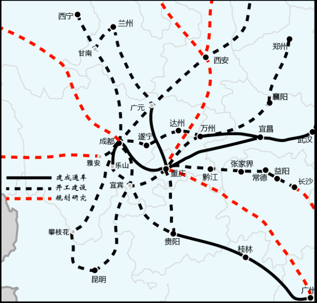 重庆米字型高铁网