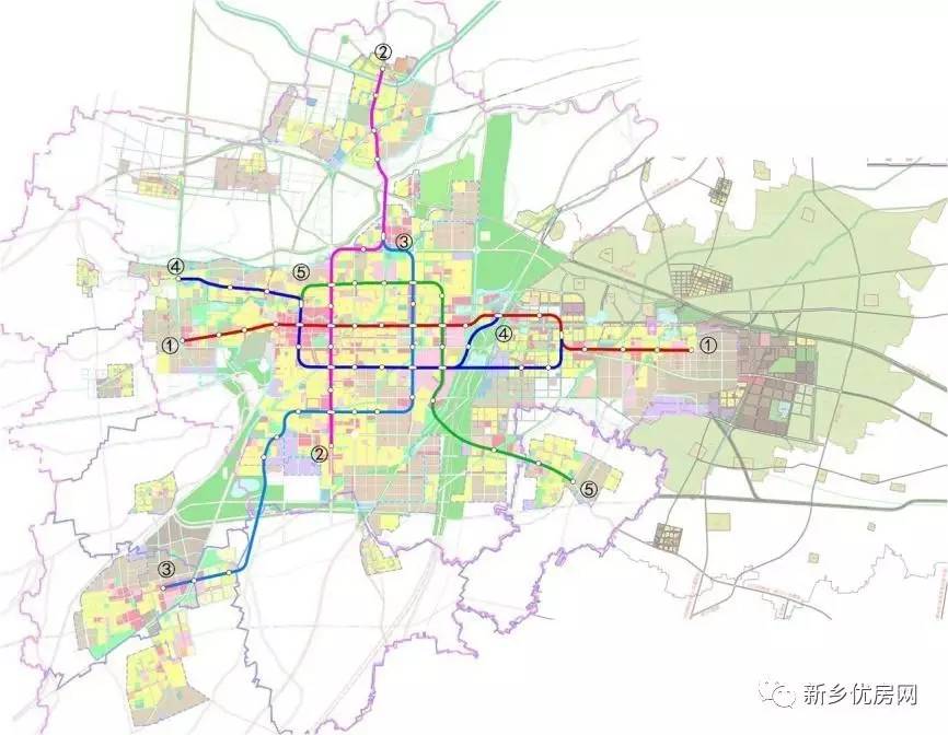 2016年公布的新乡市城市轨道交通线网规划
