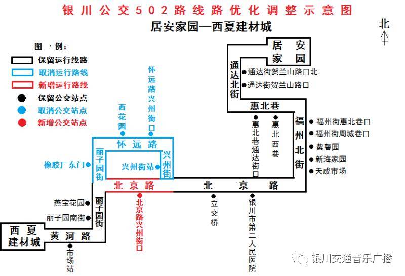 调整公交502路(居安家园—西夏建材城)