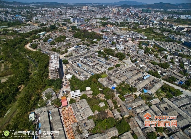 航拍普宁洪阳鸣岗村