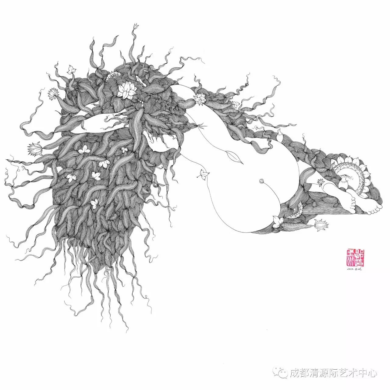 展览预告线如行云心如丝郭玉川线描艺术展