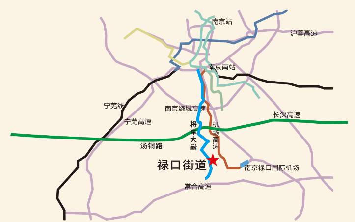 宁高新通道,省道123等多条重要交通线路穿境而过;宁高,宁溧城际轻轨