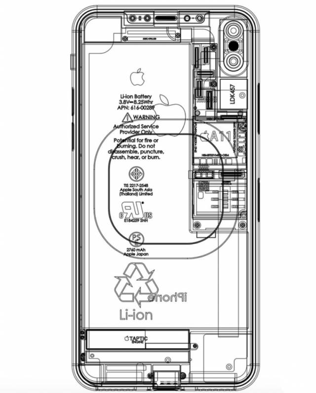 网友设计 iphone8 结构图,有了注释一目了然