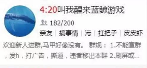 四平人提高警惕蓝鲸死亡游戏入侵遇到这样的社交群快举报