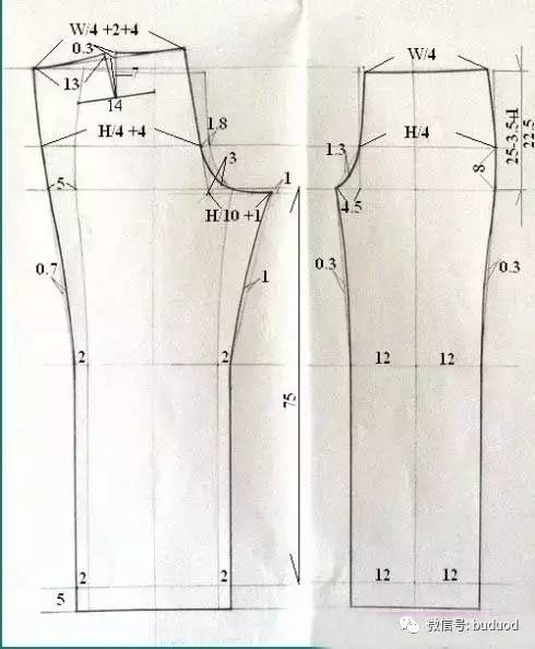 超详细的裤子打版和裁剪图计算公式速藏
