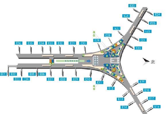 北京首都机场t3航站楼a座一层 入境免税店分布图