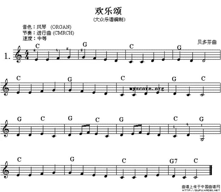 欢乐颂简谱图片_欢乐颂简谱图片大全(2)