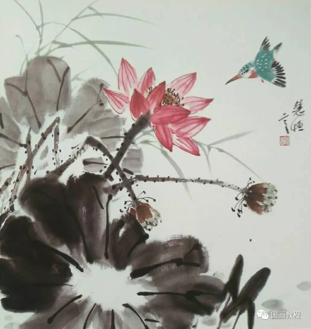 加我微信1486789584,拉你进群,进群暗号:国画 招生简章 参加国画荷花