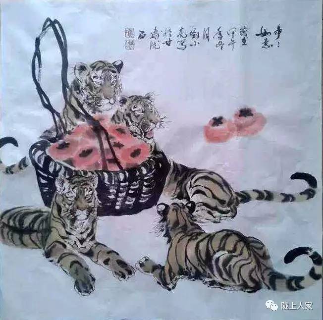 雄姿丹青---刘小虎画老虎