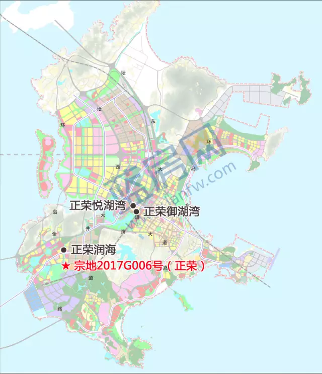 正荣地产平潭项目分布示意图2014年正荣曾获得金井湾地块,随后打造