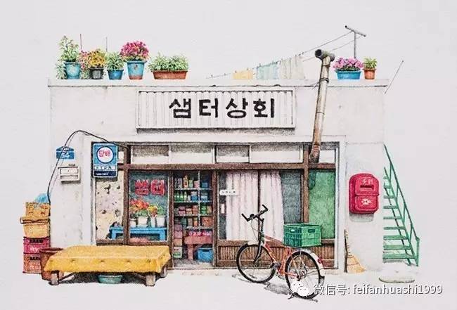 韩国女插画家创作的即将消失的杂货店系列插图