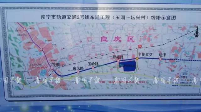 5座站点分别是:东风路站,玉岭路站,那福路站,平良立交站,坛泽站