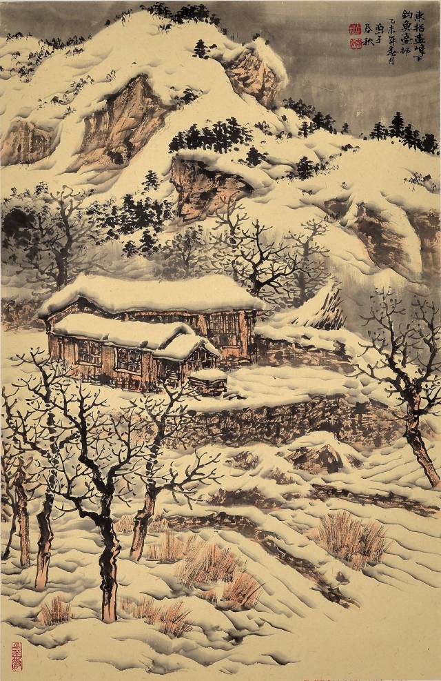 雪景山水画的画法
