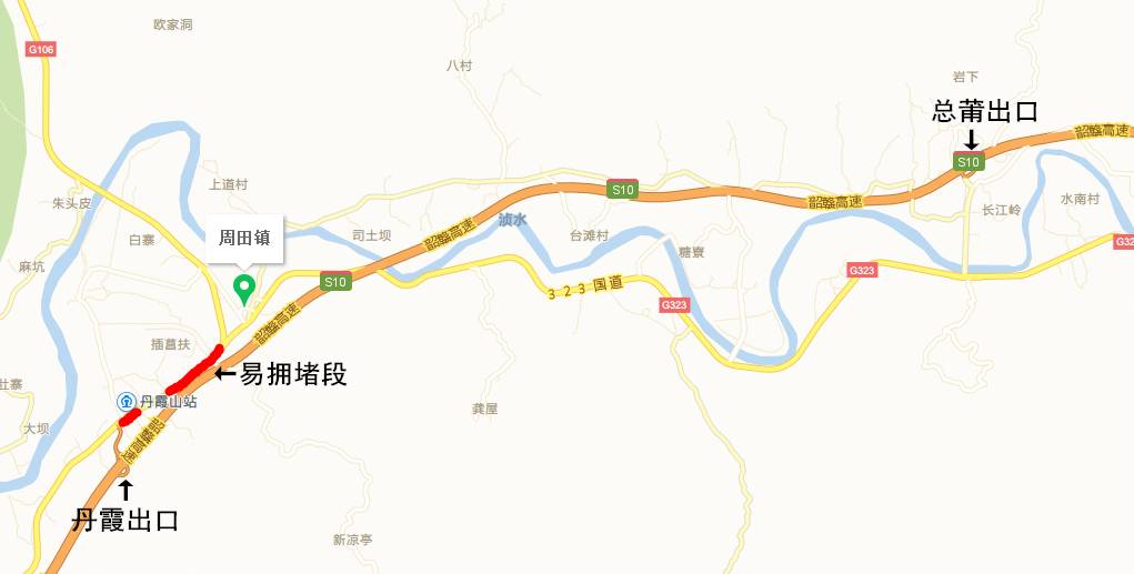 ③ 韶关市区至丹霞山可以选择走浈江工业园至仁化 s246省道,大约60