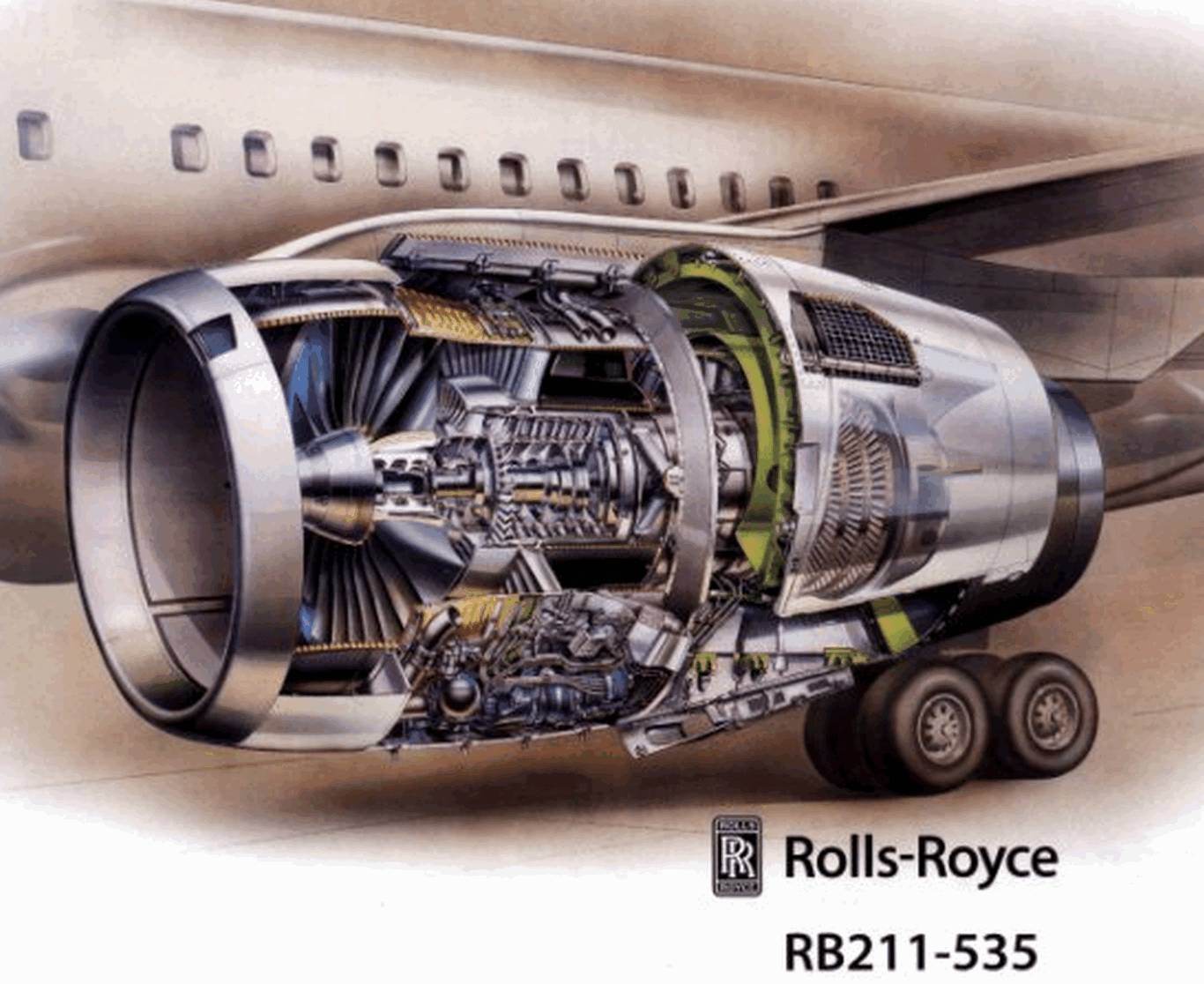 公司(以下简称罗罗公司)研制生产的高涵道比三转子轴流式涡扇发动机