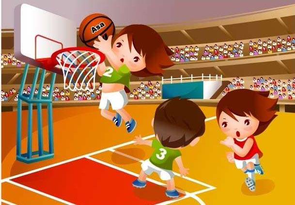 play basketball 打篮球 例:i like to play basketball with my