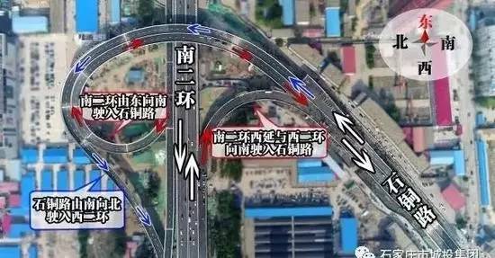 石家庄南二环石铜路立交桥通车转弯行车路线曝光