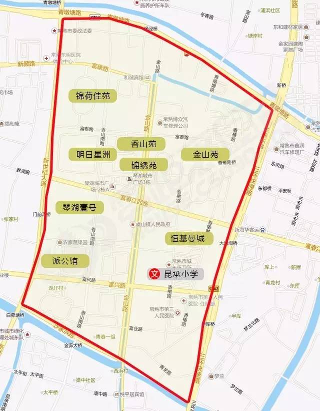 路以南,福山塘以西,珠江路以北区域为报慈小学和星城小学共同学区 东