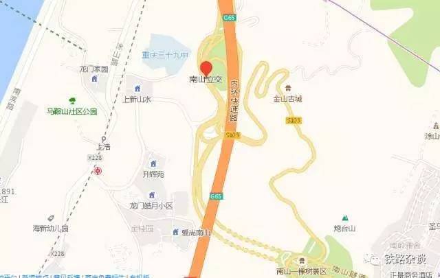 地点:重庆市南岸区一天门与龙黄路相连处,为5条匝道构成的半定向t型3