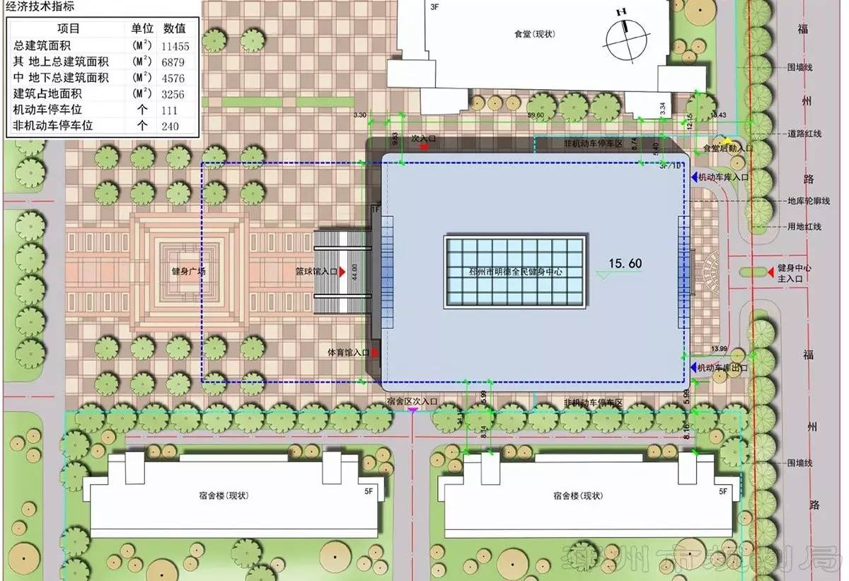 地上建筑面积6879㎡,地下车库4576㎡.