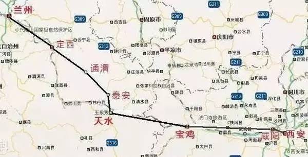 宝兰高铁路线图