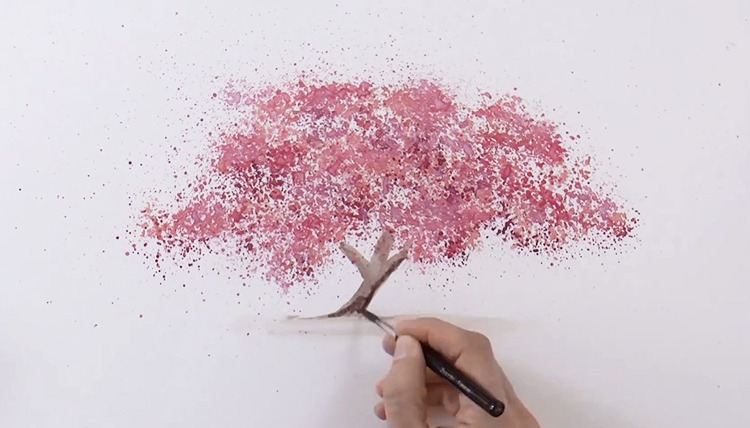 一学即会,用最简单的方法画最好看的樱花