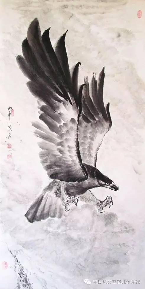 陈永刚国画代表作——《雄鹰展翅》