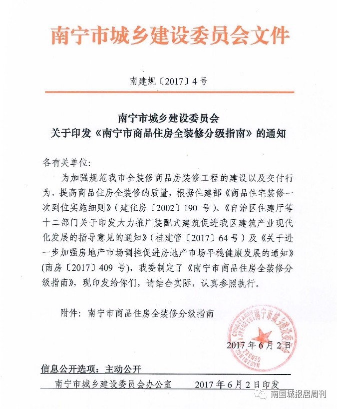 澳门人威尼斯官方网站南宁明确精装房装修标准封顶价3000元㎡！能抑制“毛改精”的(图1)