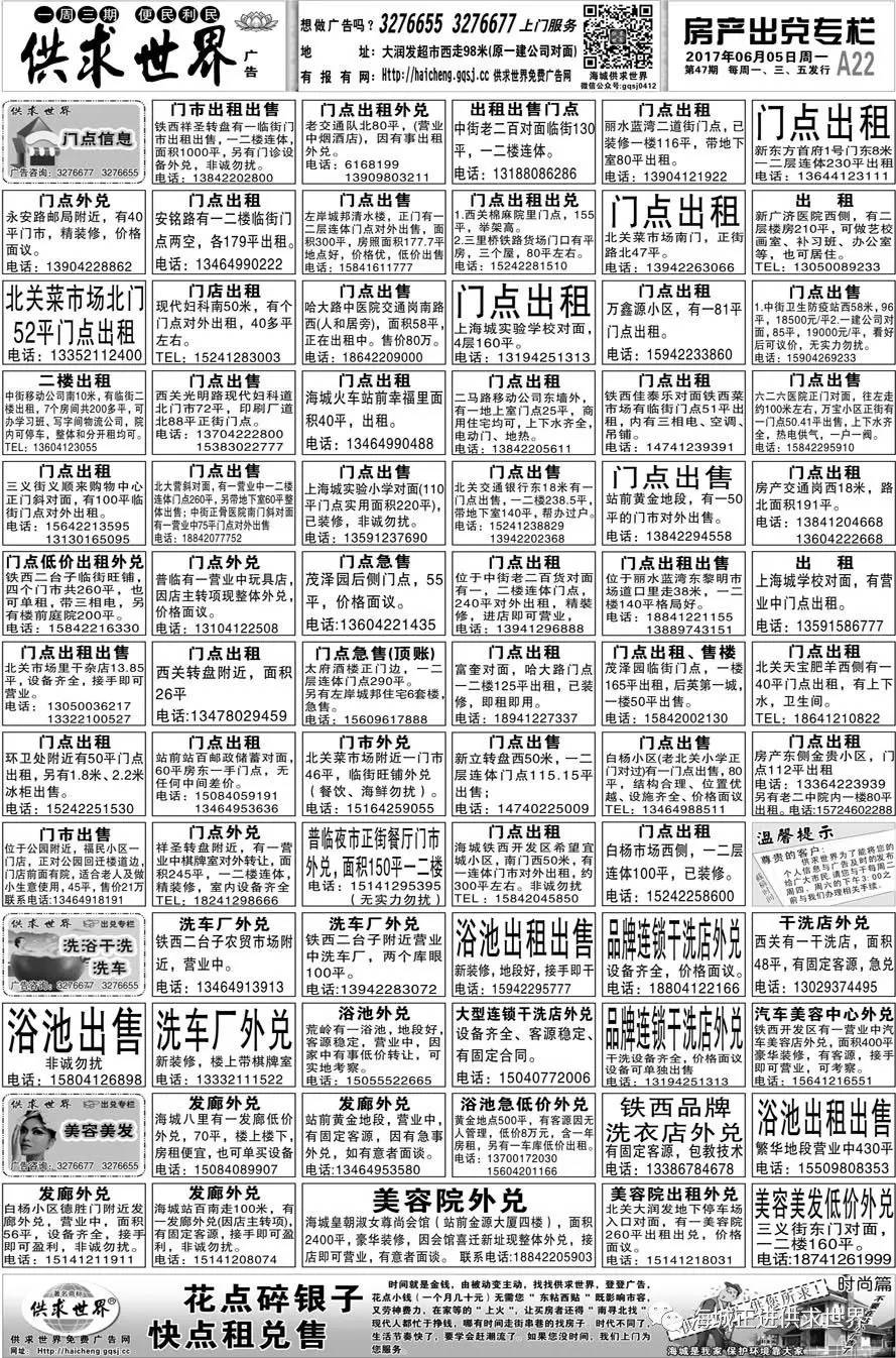 海城供求世界第47期电子报